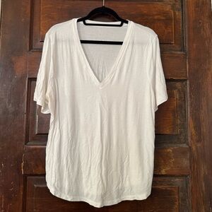 a new day Cream V-Neck Tee